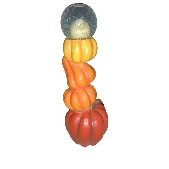 Halloween Table Top Decor Stack of Pumpkins Water Globe - Picture 8 of 9